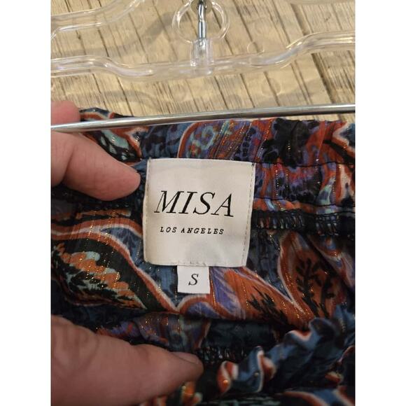 Misa Los Angeles Ilona Women's Floral Ruffled High-Low Maxi Skirt Black S - Picture 10 of 11